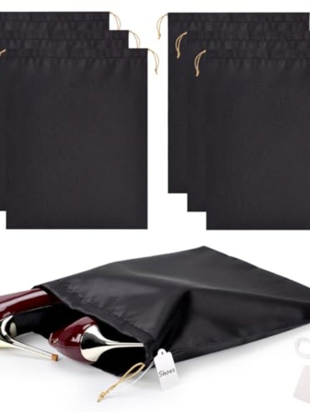Satin Dust Bags Drawstring Storage Pouch for Handbags Shoes 6Pc 11.8x15.7in